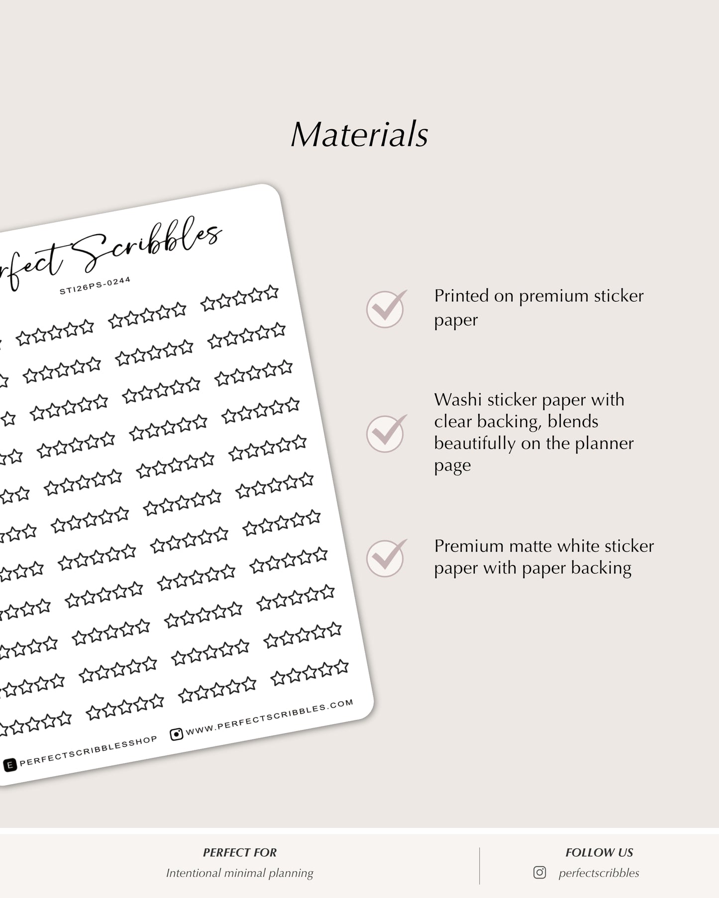 star rating planner stickers minimal grid planner