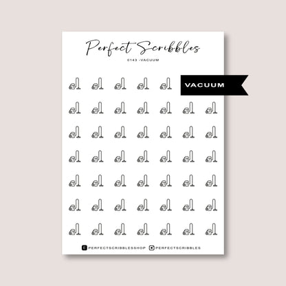VACUUM icon planner stickers | Minimal | Transparent matte | Stalogy, Hobonichi, Common planner