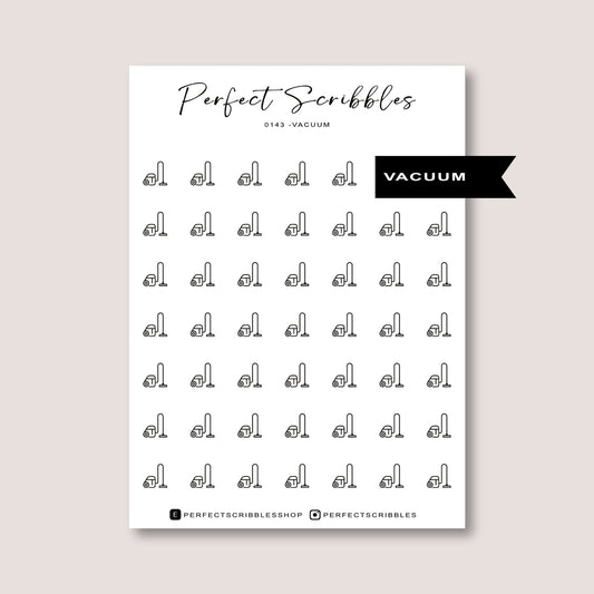 VACUUM icon planner stickers | Minimal | Transparent matte | Stalogy, Hobonichi, Common planner