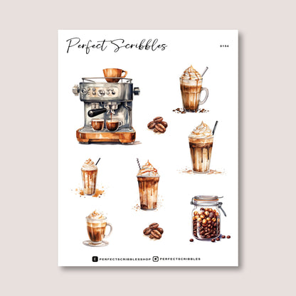 Coffee stickers | Transparent matte | Hobonichi Stalogy Common planner| UK based seller