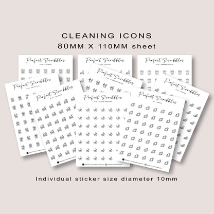 BIN DAY icon planner stickers | Minimal | Transparent matte | Stalogy, Hobonichi, Common planner