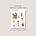 Coffee stickers | Transparent matte | Hobonichi Stalogy Common planner| UK based seller