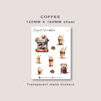 Coffee stickers | Transparent matte | Hobonichi Stalogy Common planner| UK based seller