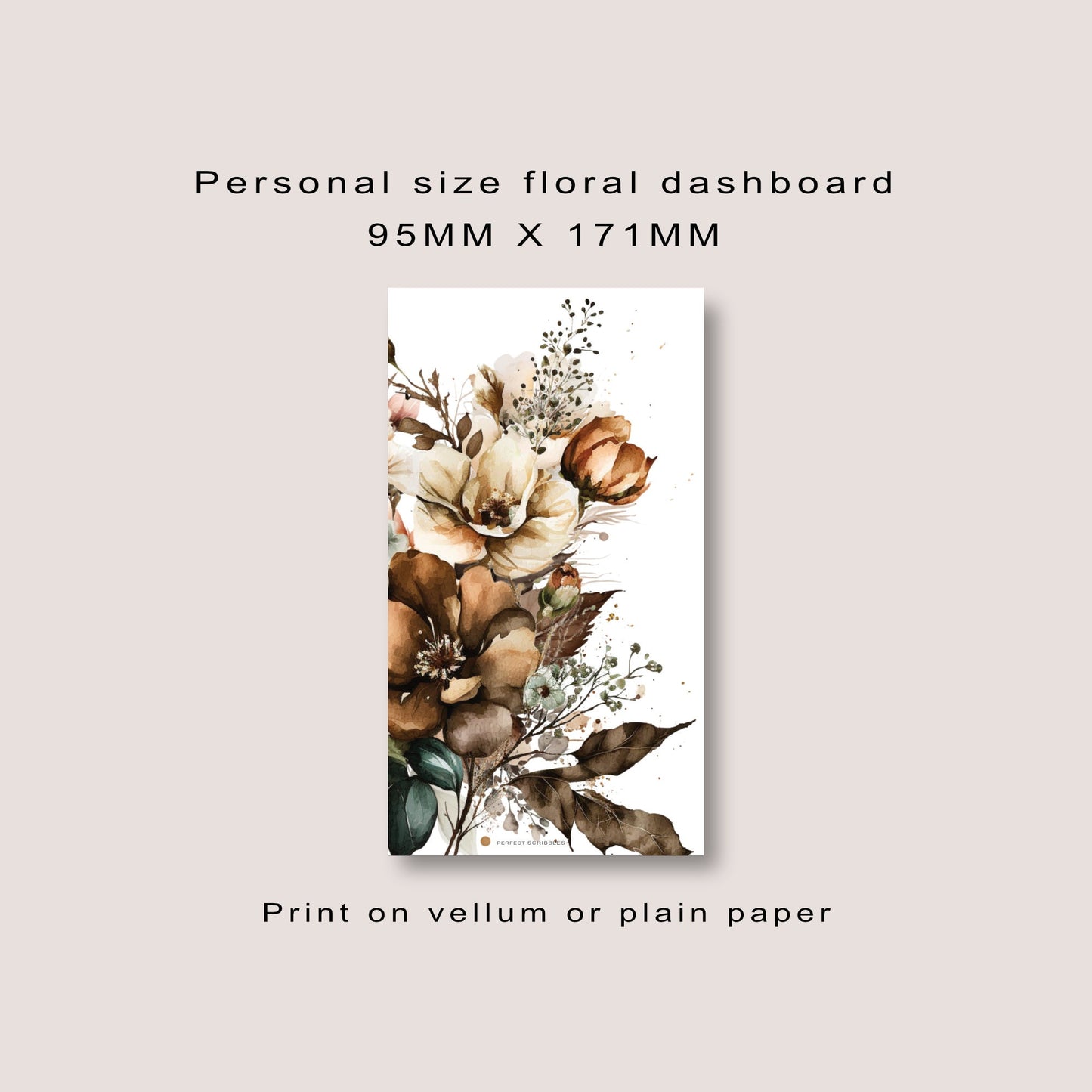 PERSONAL | Neutral floral dashboard | Ring planner insert | Tip in insert | Digital download