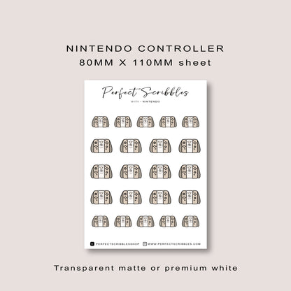 Nintendo icon planner stickers | Transparent matte | Premium white | Stalogy, Hobonichi, Common planner