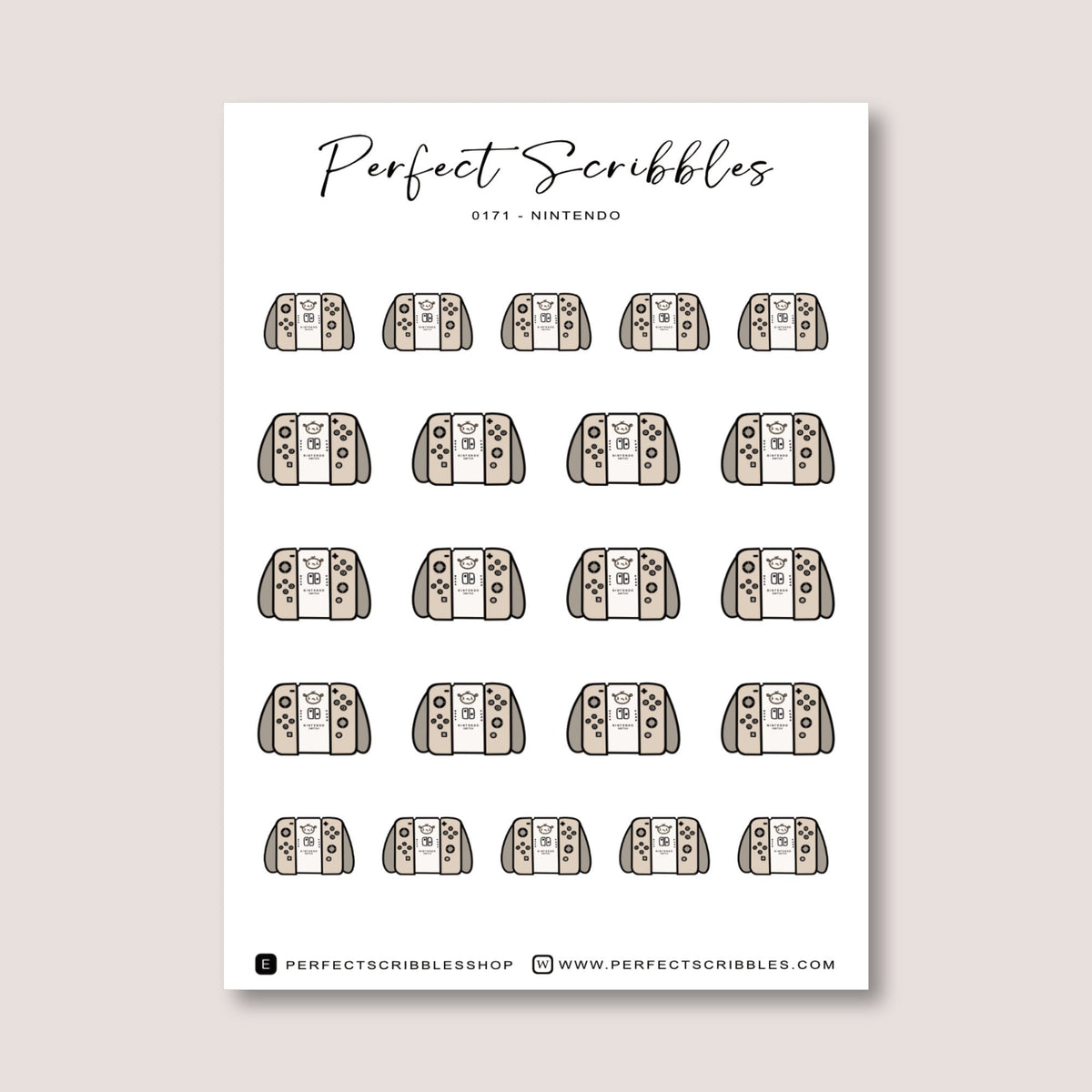 Nintendo icon planner stickers | Transparent matte | Premium white | Stalogy, Hobonichi, Common planner