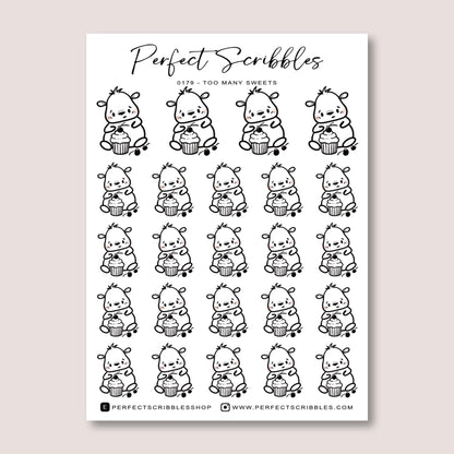 Pip Ate Too Much Planner Stickers | Washi | Premium matte white