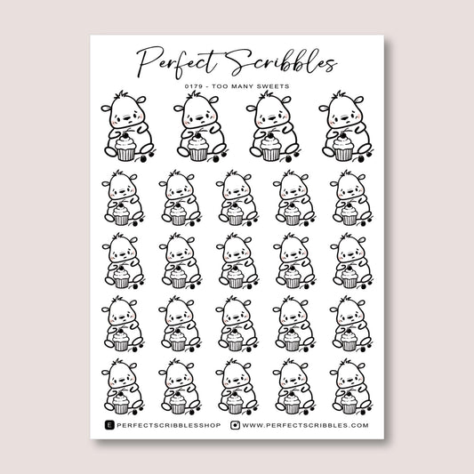 Pip Ate Too Much Planner Stickers | Washi | Premium matte white