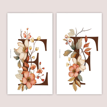 PERSONAL Floral Letter Dashboard | A - N Letters | Vellum