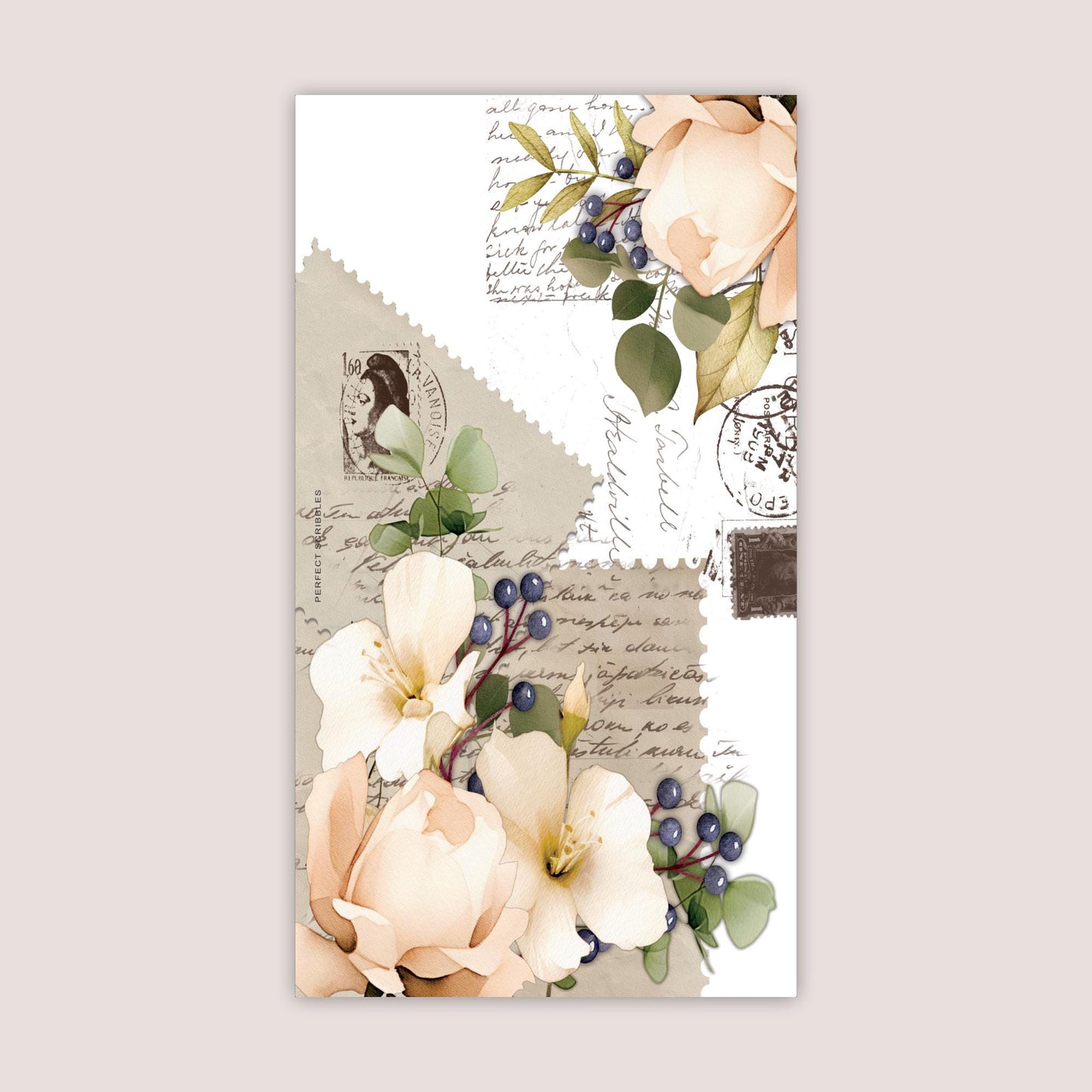 PERSONAL | Florals and old letters dashboard | Ring planner insert | Tip in insert | Digital download | Common Planner | Stalogy | Hobonichi