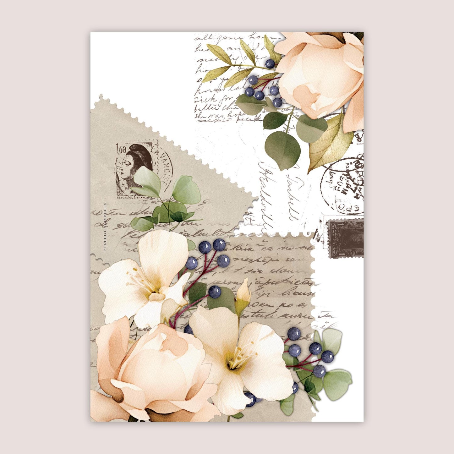 PERSONAL WIDE | Dashboard | Florals & old letters | Digital printable | Tip in for Stalogy, Common planner, Papertess | Planner insert