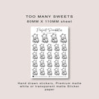 Pip Ate Too Much Planner Stickers | Washi | Premium matte white