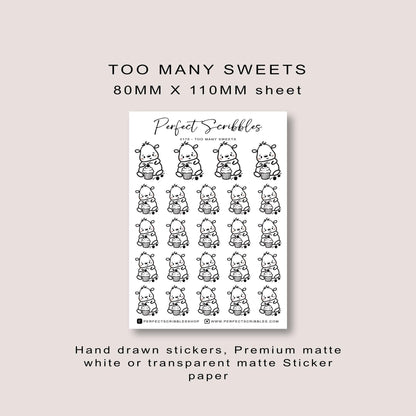 Pip Ate Too Much Planner Stickers | Washi | Premium matte white