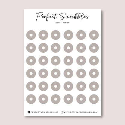 RING planner stickers | Minimal | Transparent matte | Stalogy, Hobonichi | Common planner