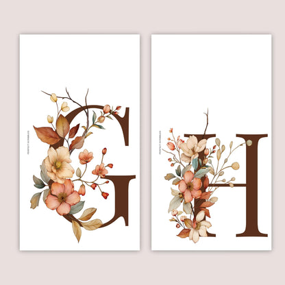 PERSONAL Floral Letter Dashboard | A - N Letters | Vellum