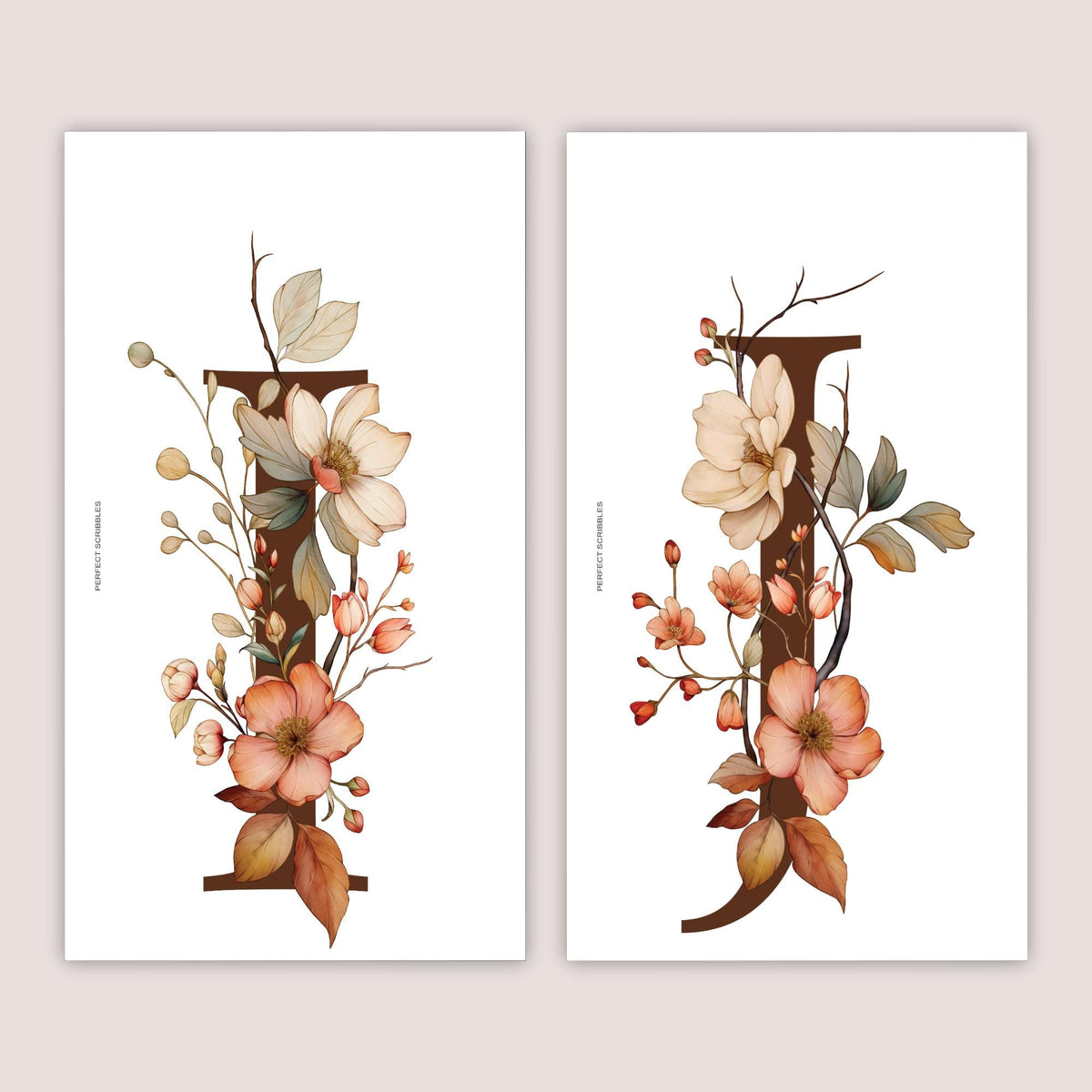 PERSONAL Floral Letter Dashboard | A - N Letters | Vellum