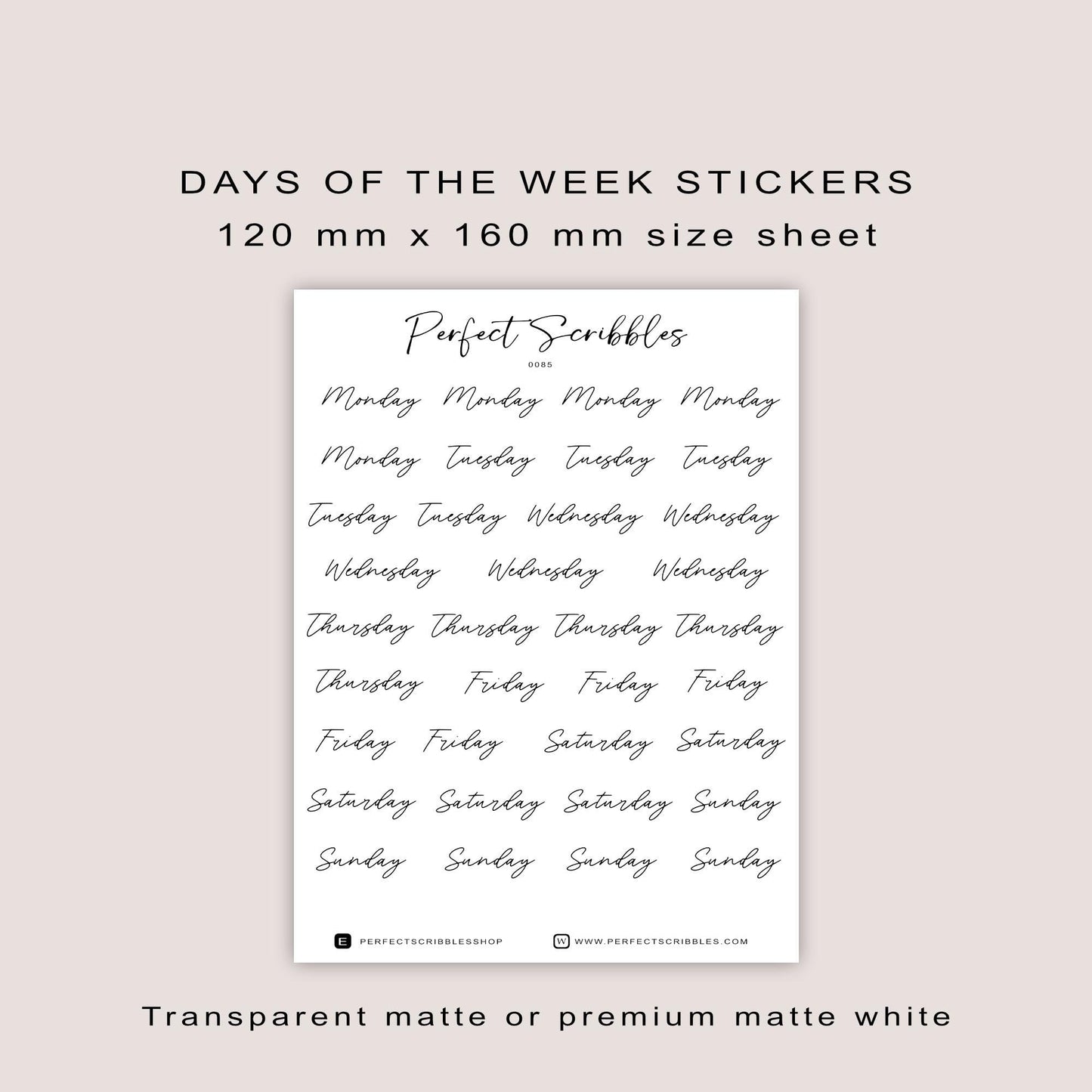 WEEKDAY Planner and Journaling Stickers