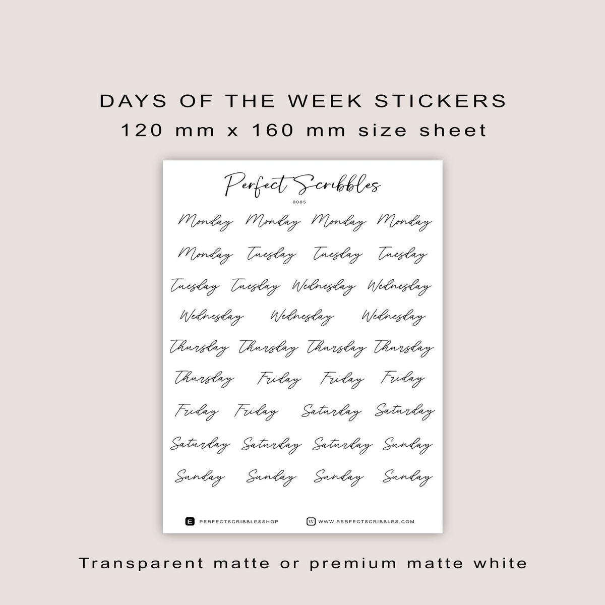 WEEKDAY Planner and Journaling Stickers