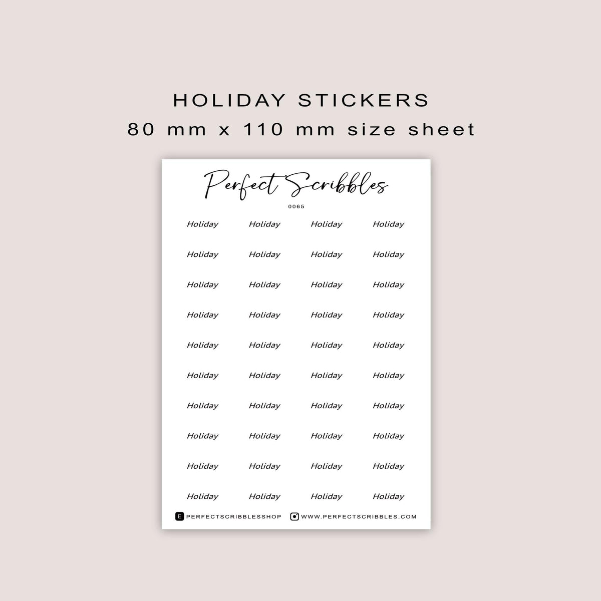 Small Holiday Stickers | Transparent Matte, Premium Matte White & Washi stickers