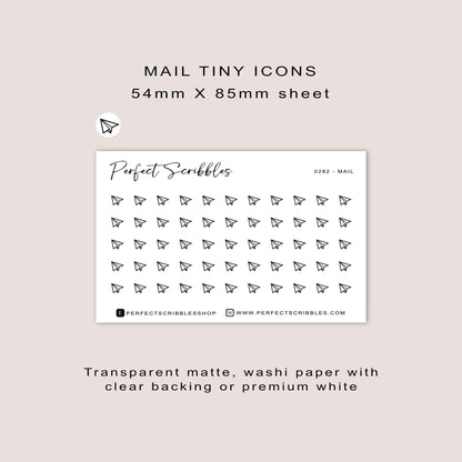 MAIL tiny icon planner stickers | Minimal | Credit card size sheet