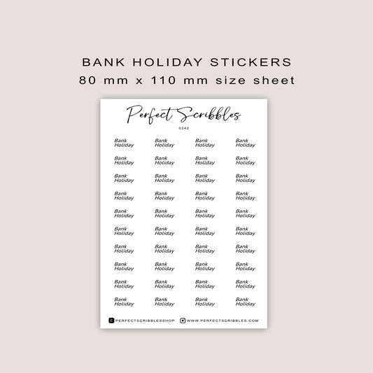 Small Bank Holiday stickers | Transparent matte, premium matte white, washi stickers | Hobonichi, Stalogy, Common planner, Bullet journal