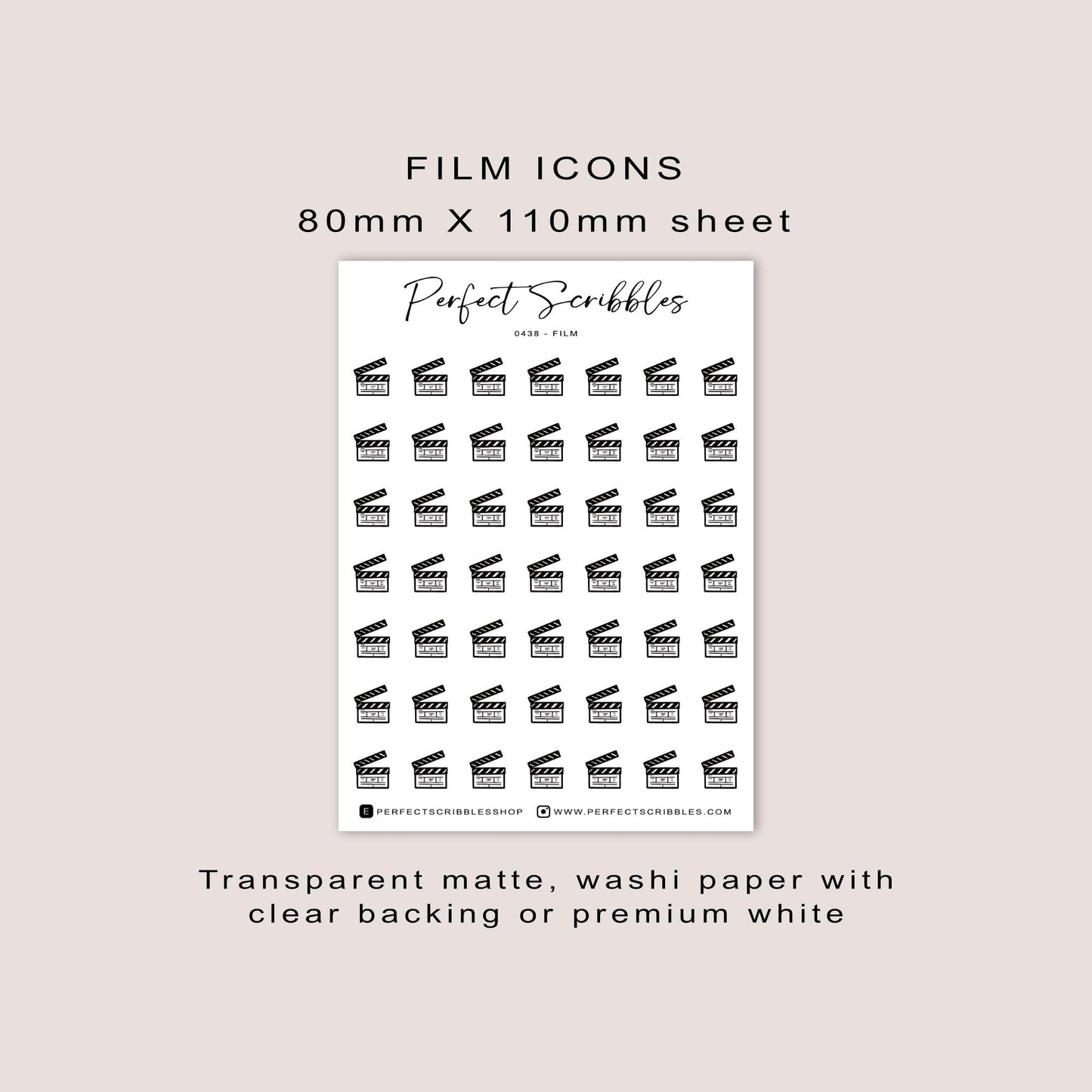 FILM Icon Sticker Sheet for Planning and Journaling