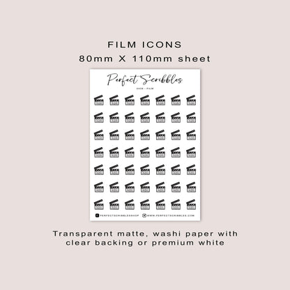 FILM Icon Sticker Sheet for Planning and Journaling