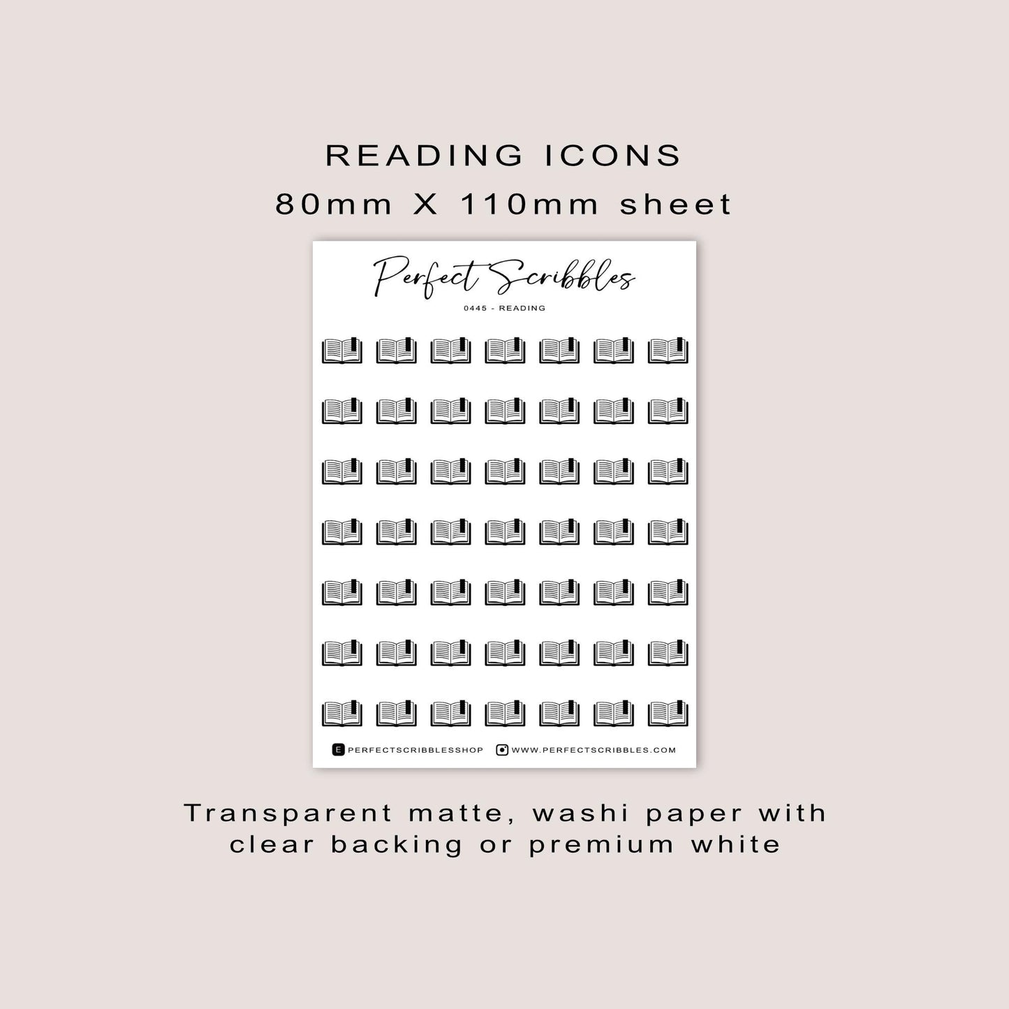 READING Planner Icon Stickers
