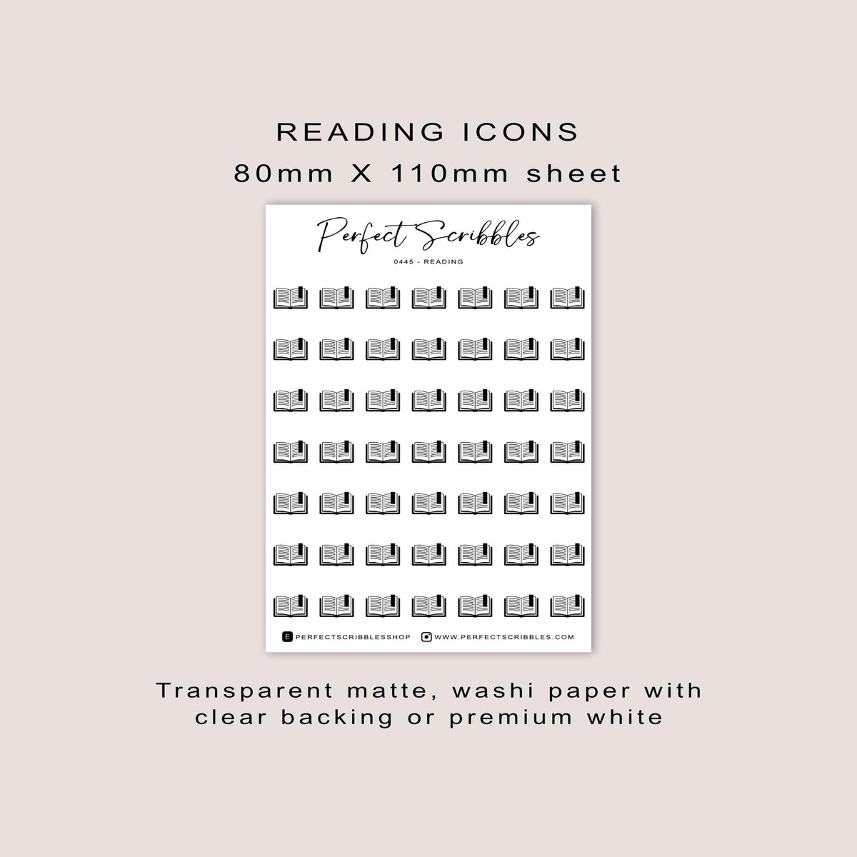 READING Planner Icon Stickers