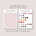 3mm Micro Dots Journaling Stickers | 150 per sheet | For small grids
