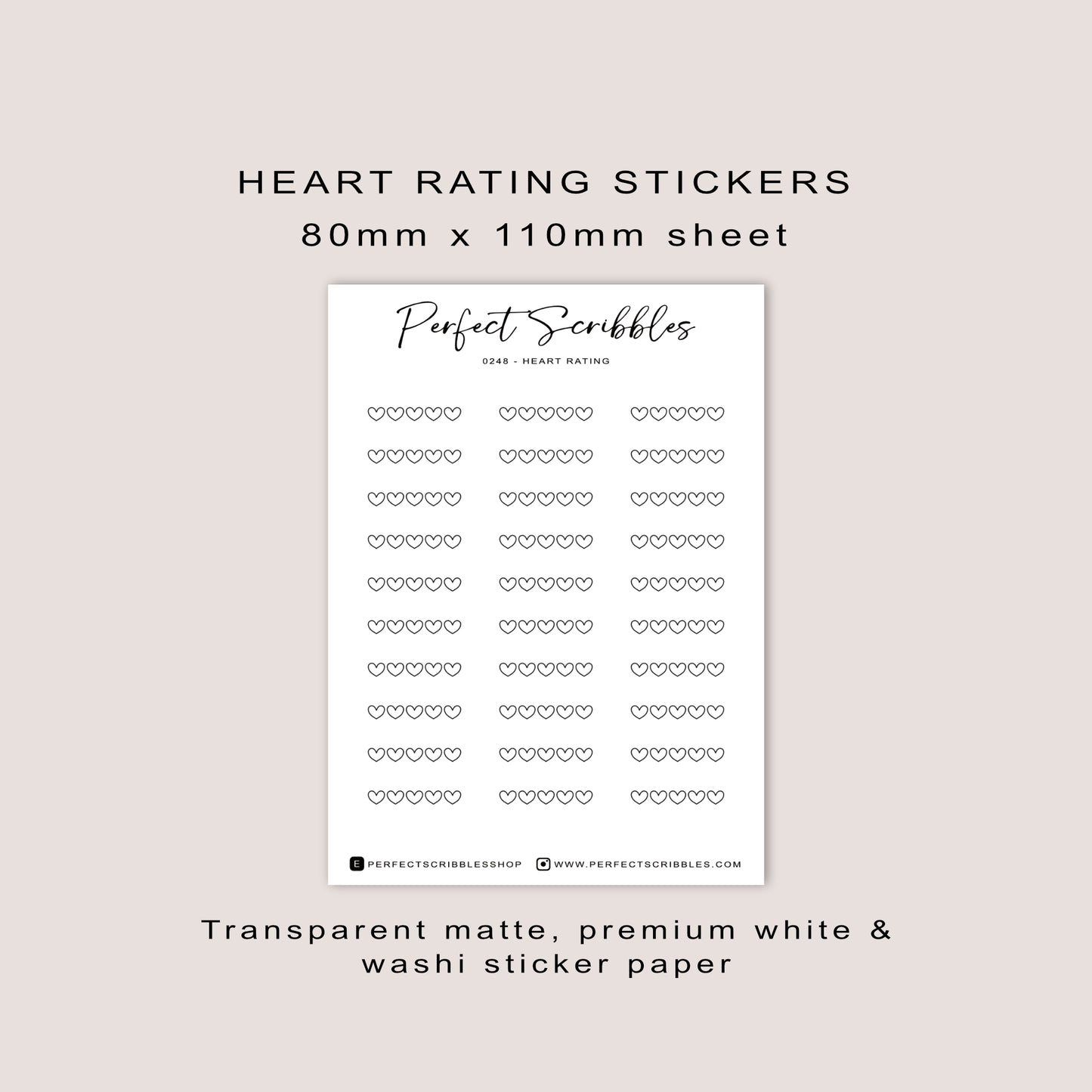 Heart rating stickers