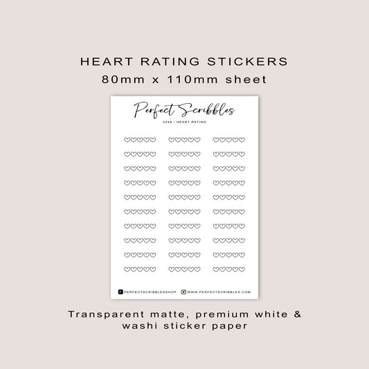 Heart rating stickers